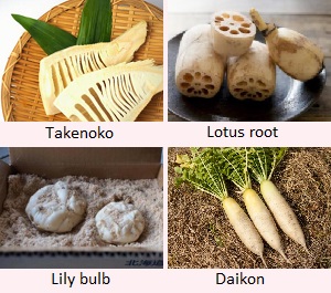 Takenoko, Renkon, Yurine, Daikon