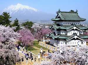 Mount Iwaki from Hirosaki Castle