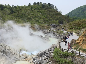 Walking trail in Tamagawa Onsen