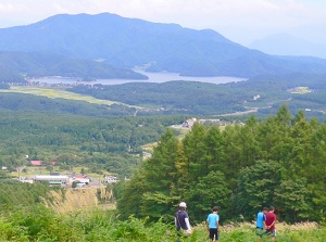 Lake Nojiri from a hill